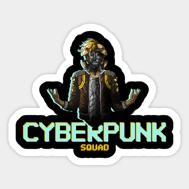 Cyberpunk Future Is Here 2077 Sticker by Here Comes Art